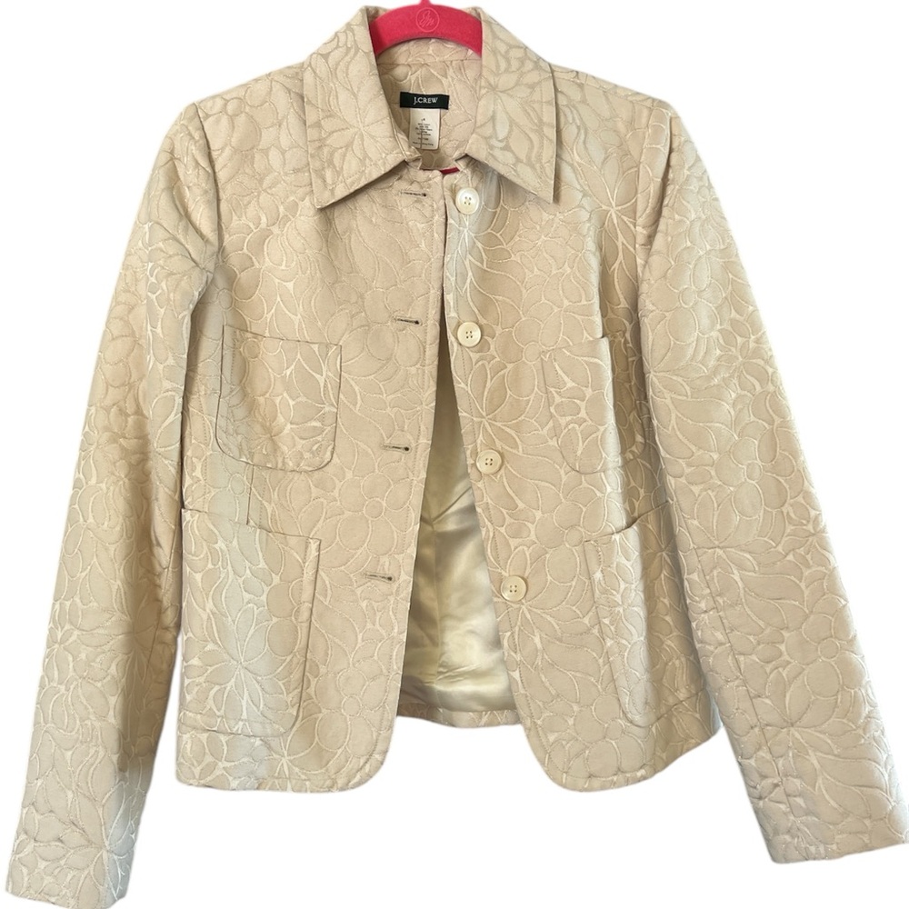 J. Crew Women's Cream Floral Jacket